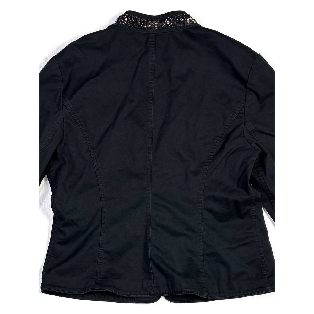 APT.9 Jacket Women's Large Stretch Black Gold Beaded & Sequined Blazer - Picture 12 of 12